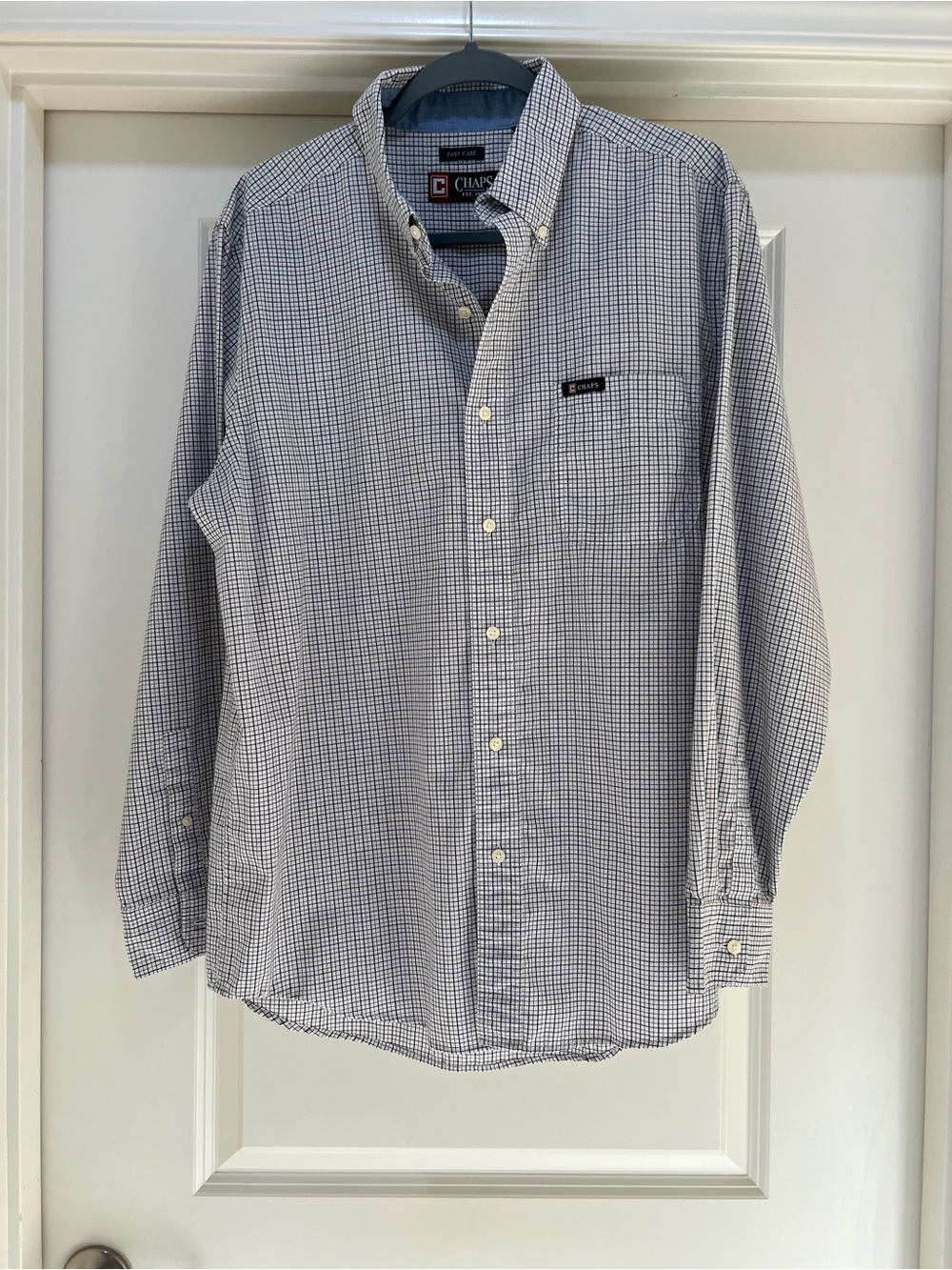 Chaps Blue & White Checked Button-Down Shirt